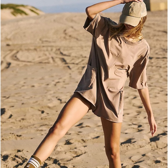 FP Movement by Free People Pants - 🍂NWOT Free People Hot Shot Tee Romper. Dark Tan. Size: Medium.